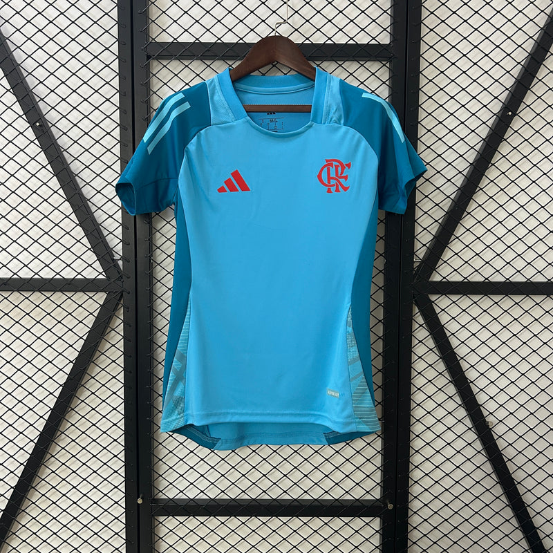 Camisa Flamengo Treino II 25/26 Feminina - Adidas - Azul Claro e Vermelho