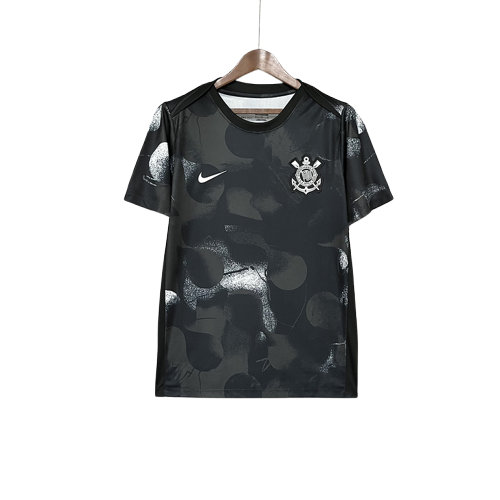 Camisa Corinthians 25/26 Pré-Jogo - Preto - Versão Torcedor